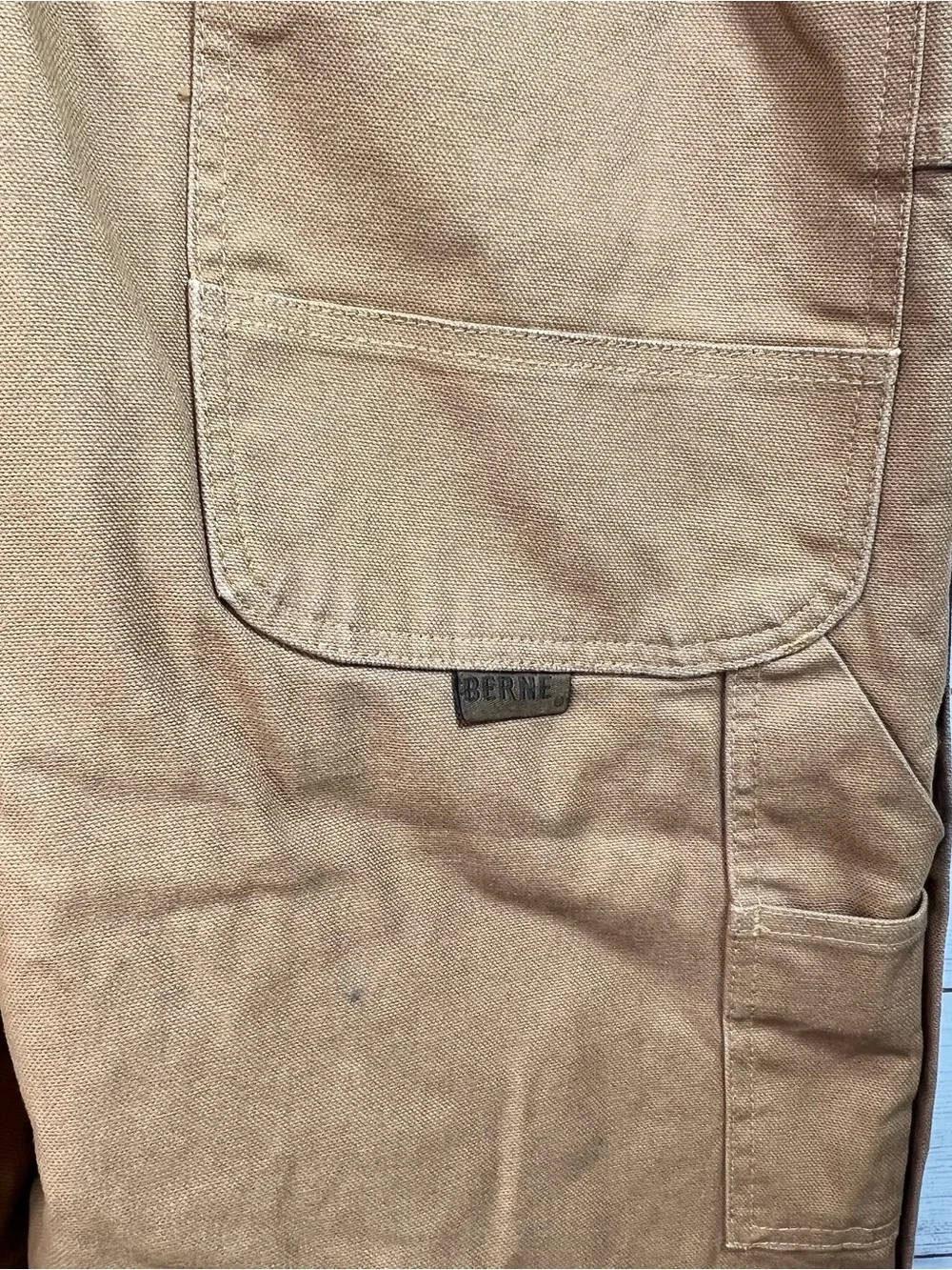 Berne Brown Deluxe Insulated Bib Overalls Mens Size Large Short Gorpcore Outdoor